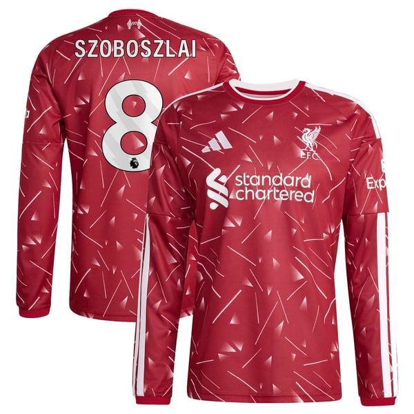 Dominik Szoboszlai Liverpool adidas 2026/27 Home Replica Long Sleeve Jersey - Red