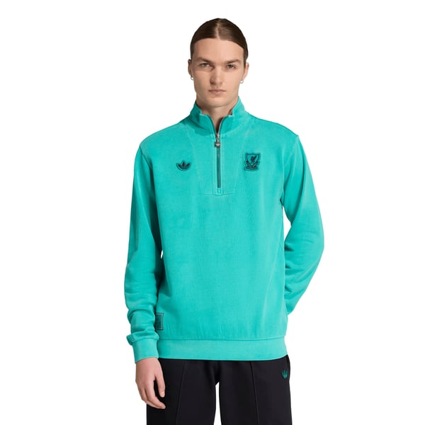 Liverpool adidas Icon Half-Zip Top - Green