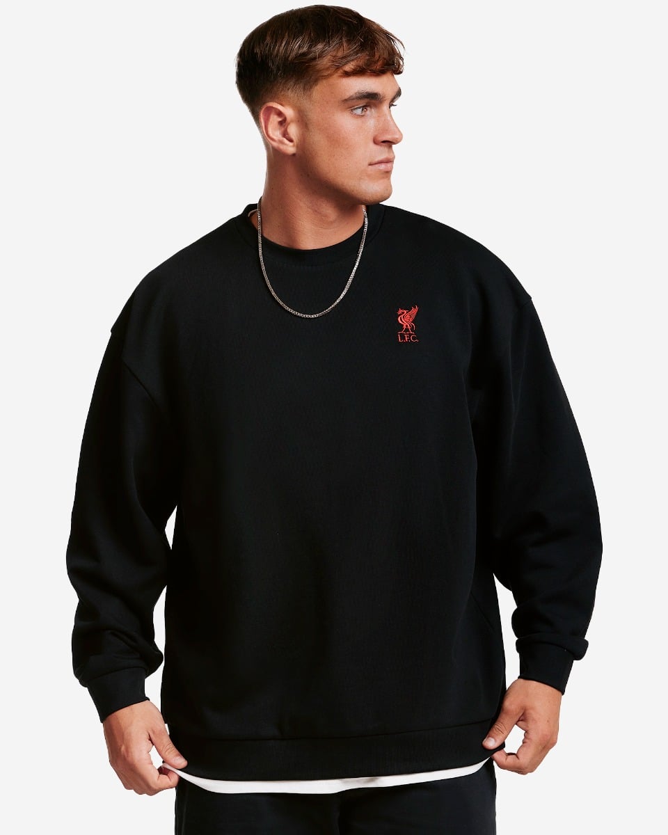 LFC Mens Oversized Crew Neck Sweatshirt Black