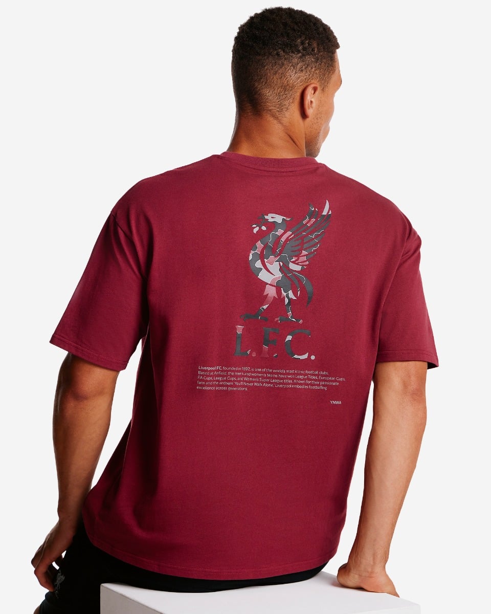 LFC Mens Oversized YNWA Back Print Tee Cherry