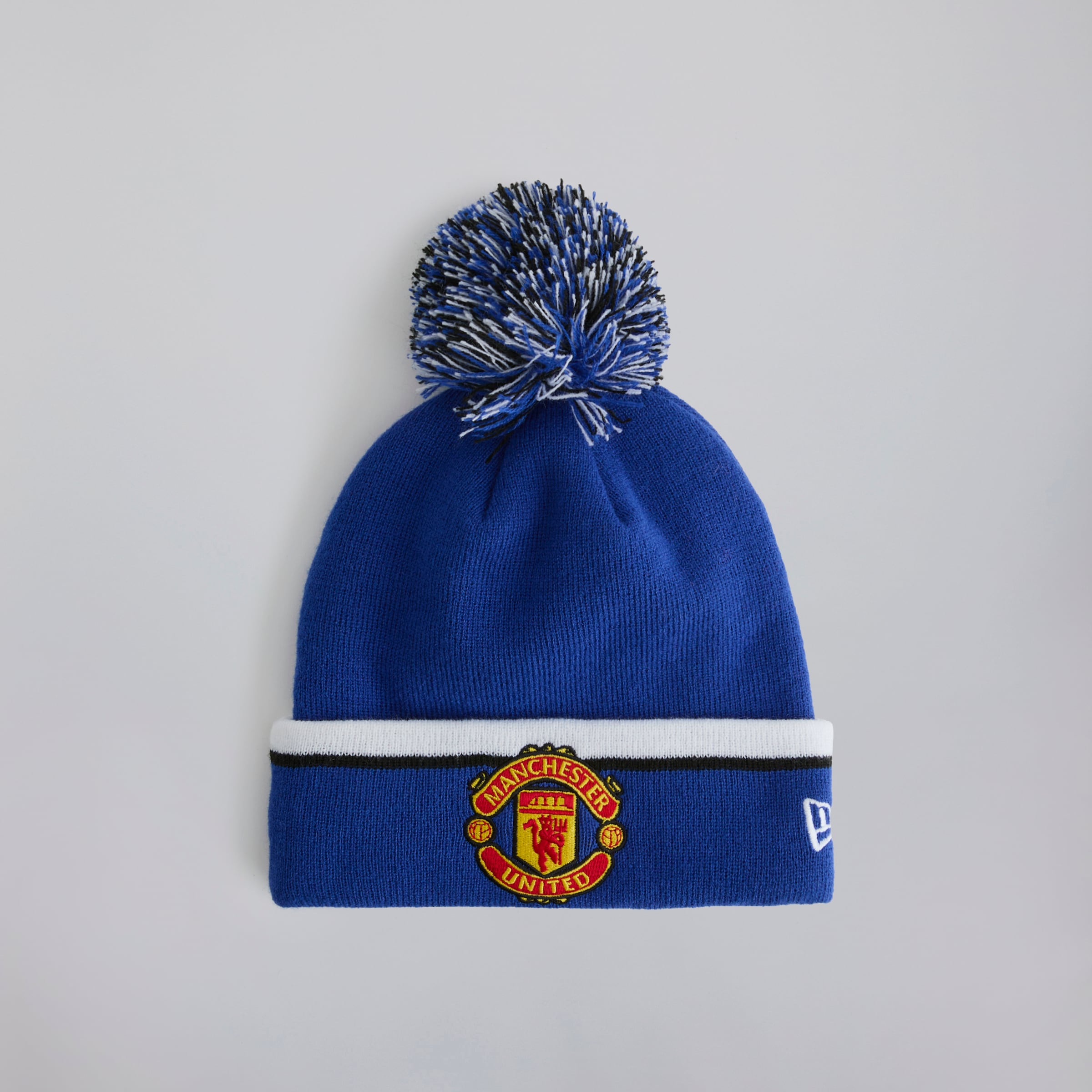 Manchester United x New Era Retro Bobble Beanie Blue