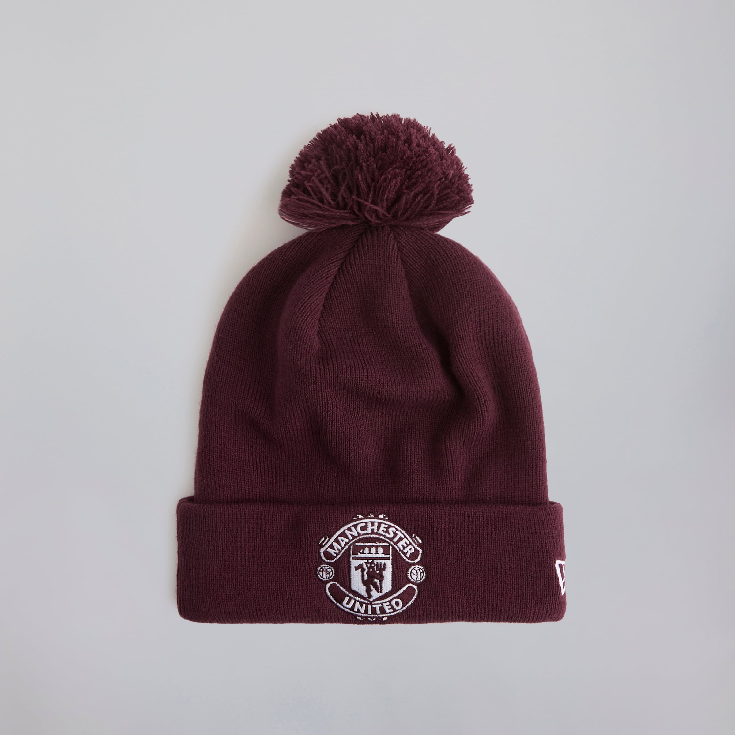 Manchester United x New Era Bobble Beanie Burgundy