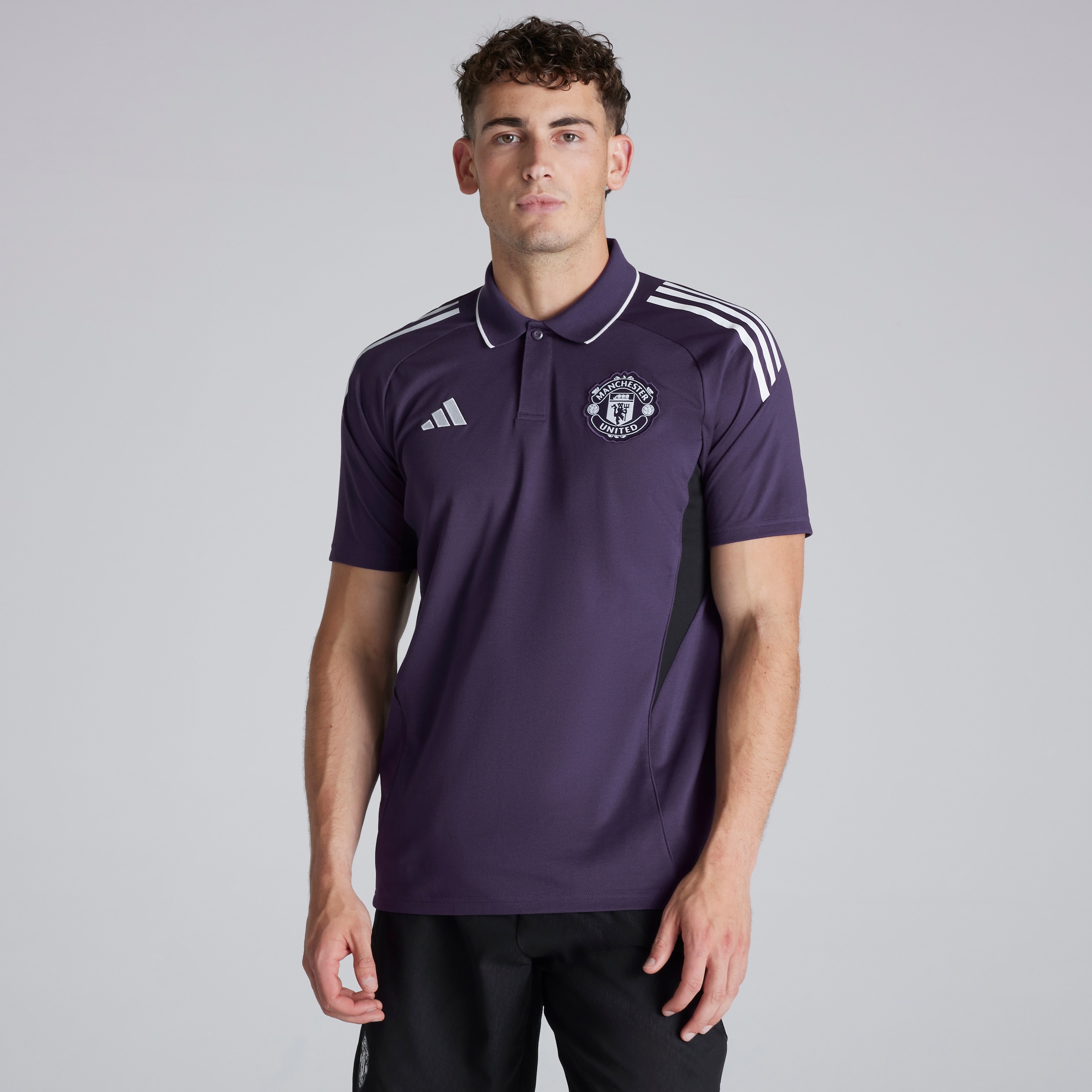Manchester United Tiro 25 Competition Polo Shirt Purple