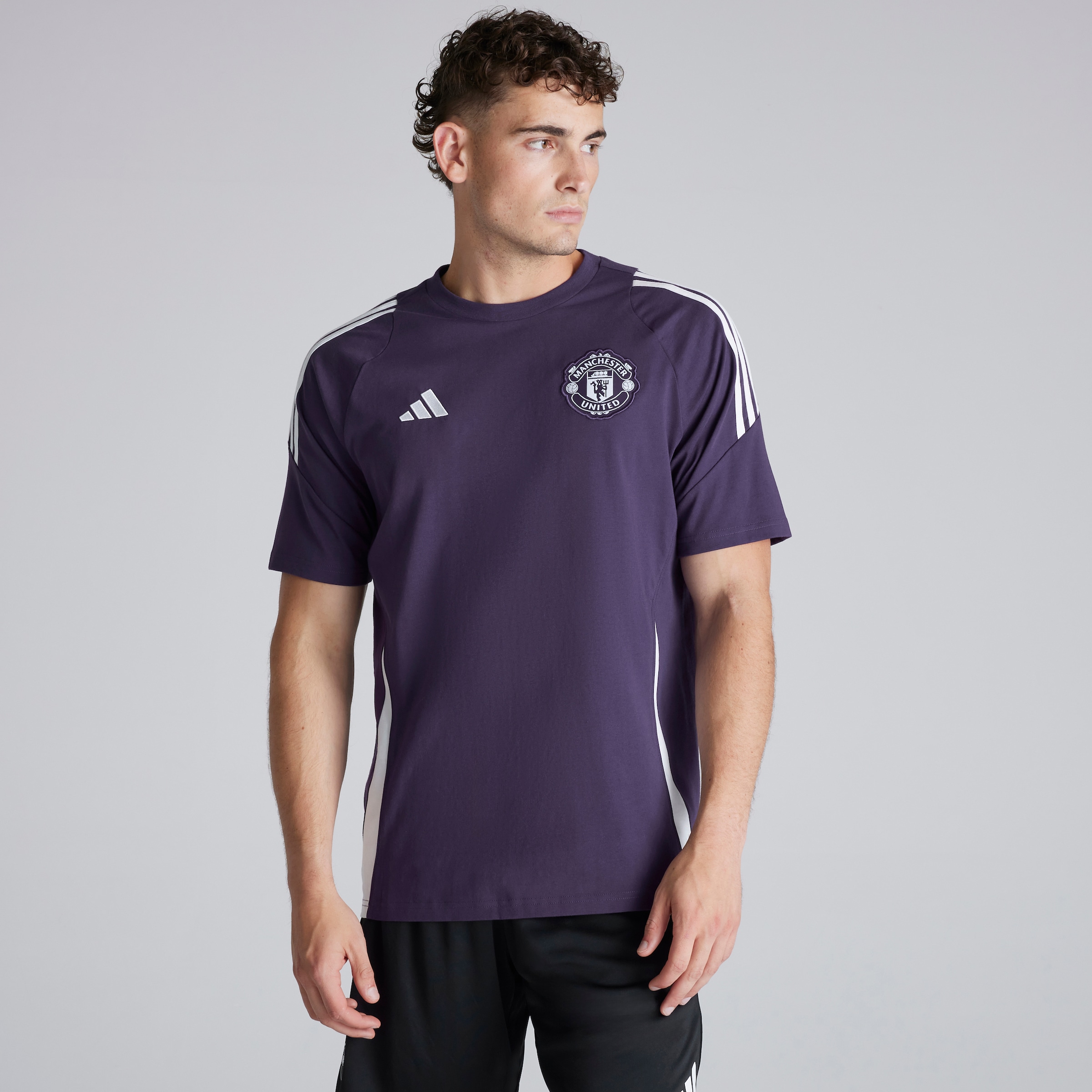 Manchester United Tiro 25 Competition Cotton T-Shirt Purple