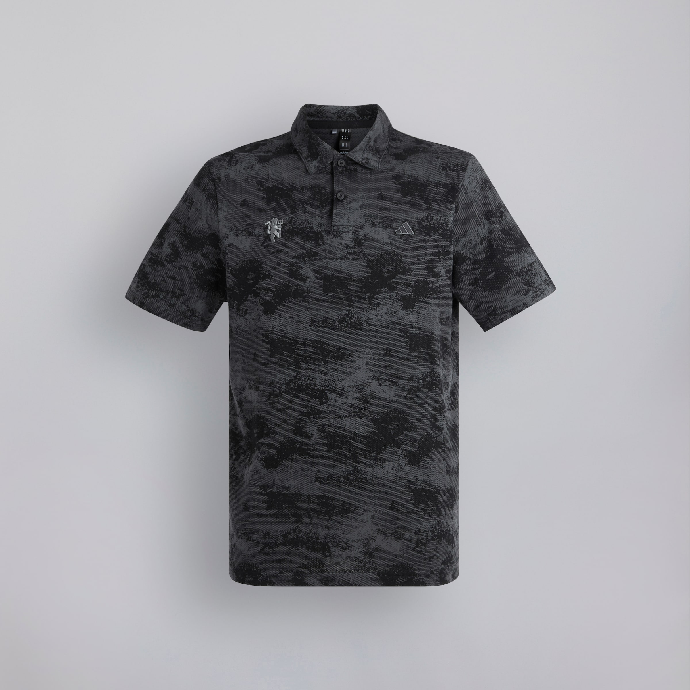 Manchester United x adidas Golf Go-To Printed Mesh Polo Shirt Black