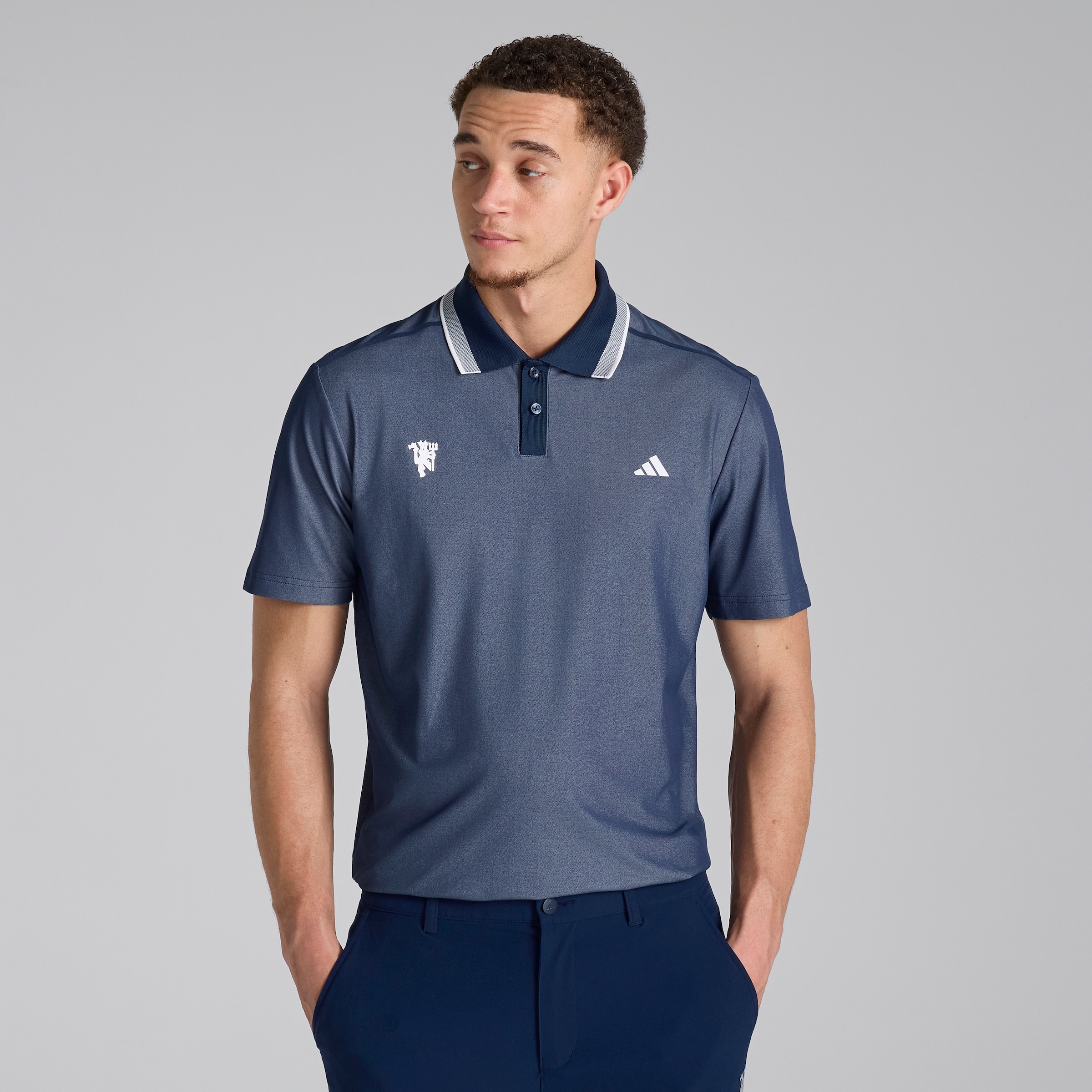 Manchester United x adidas Ultimate365 Tour Pique Polo Shirt Navy