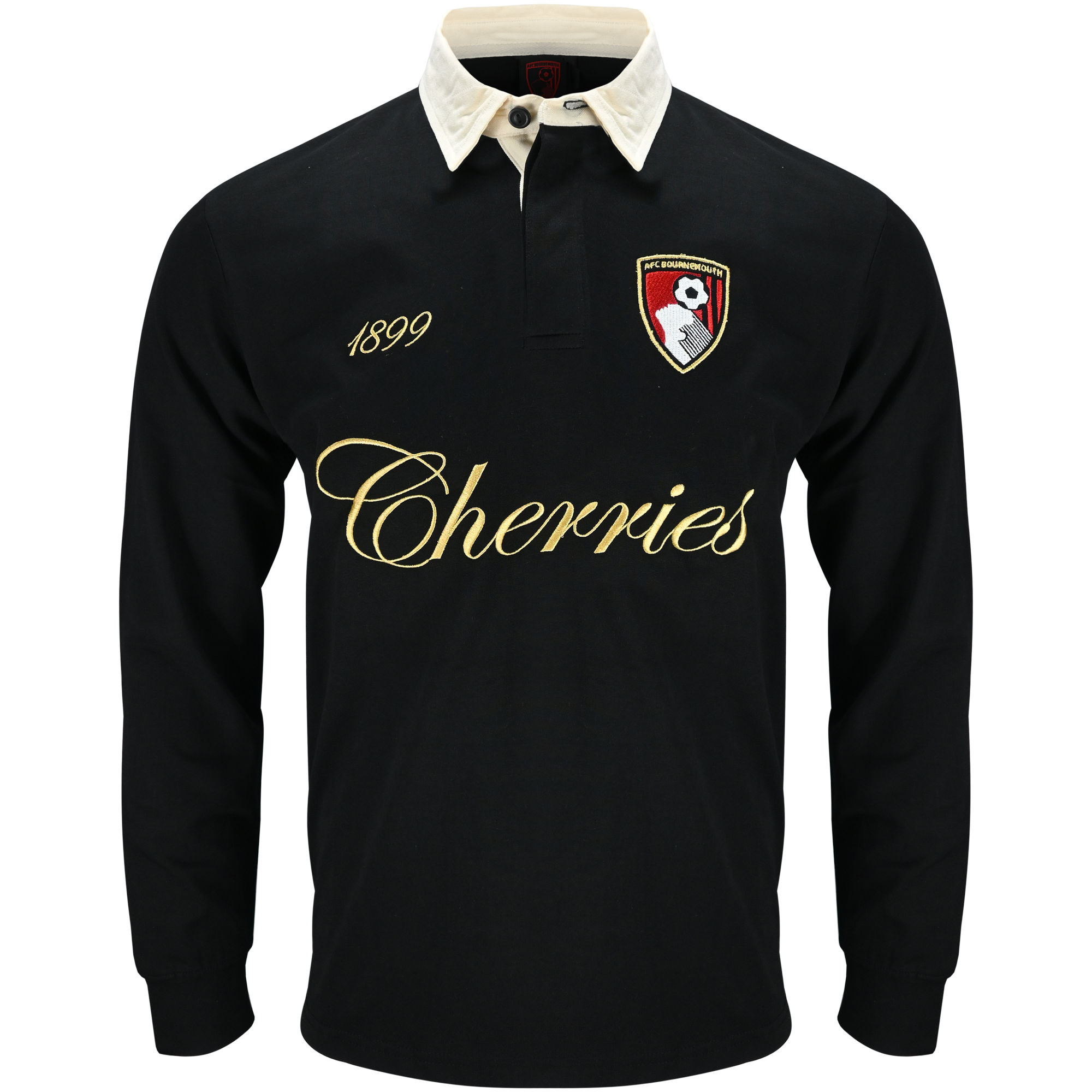 AFC Bournemouth Cherries Script Rugger Top - Black / Off White