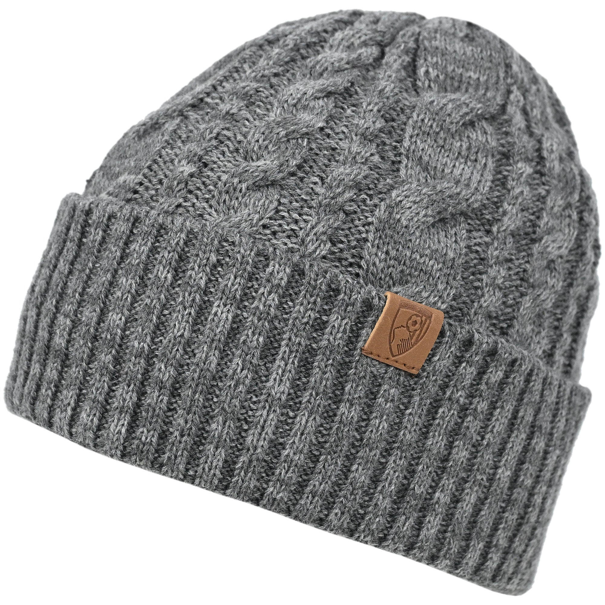 AFC Bournemouth Adults Cable Cuff Beanie - Grey