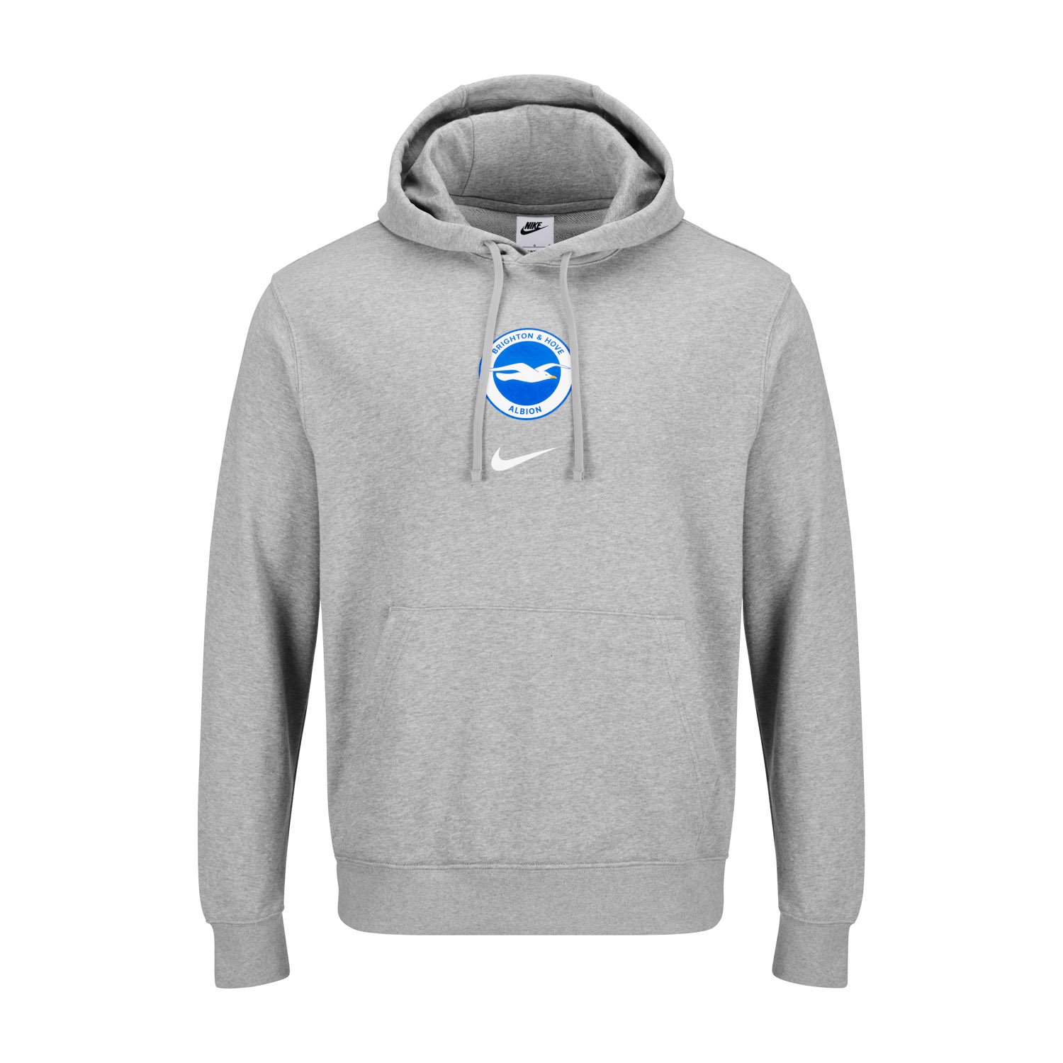 Brighton BHAFC Crest & Nike Swoosh Mens Grey Hoodie