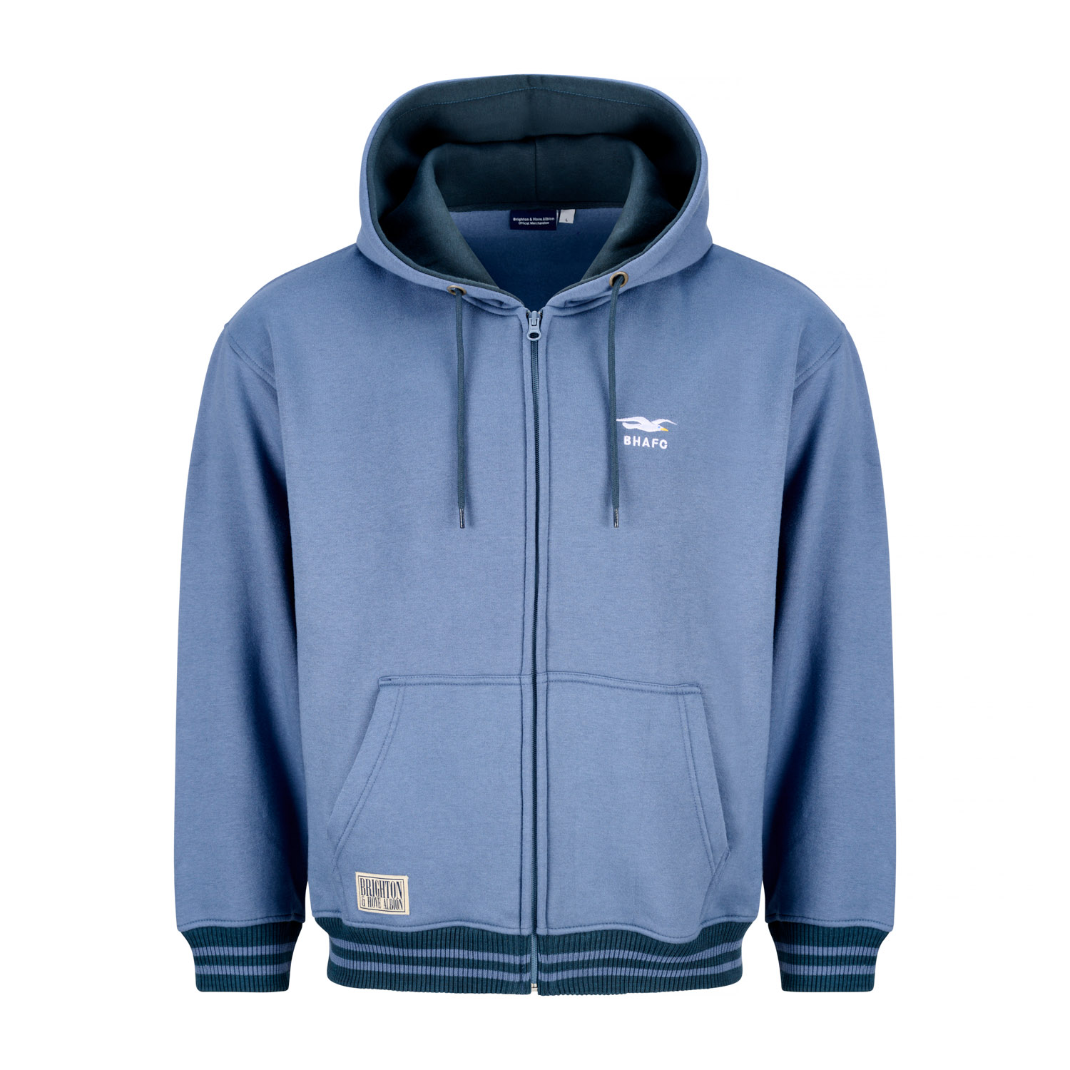 Brighton BHAFC Classic Backprint Relaxed Zip Hoodie - Blue