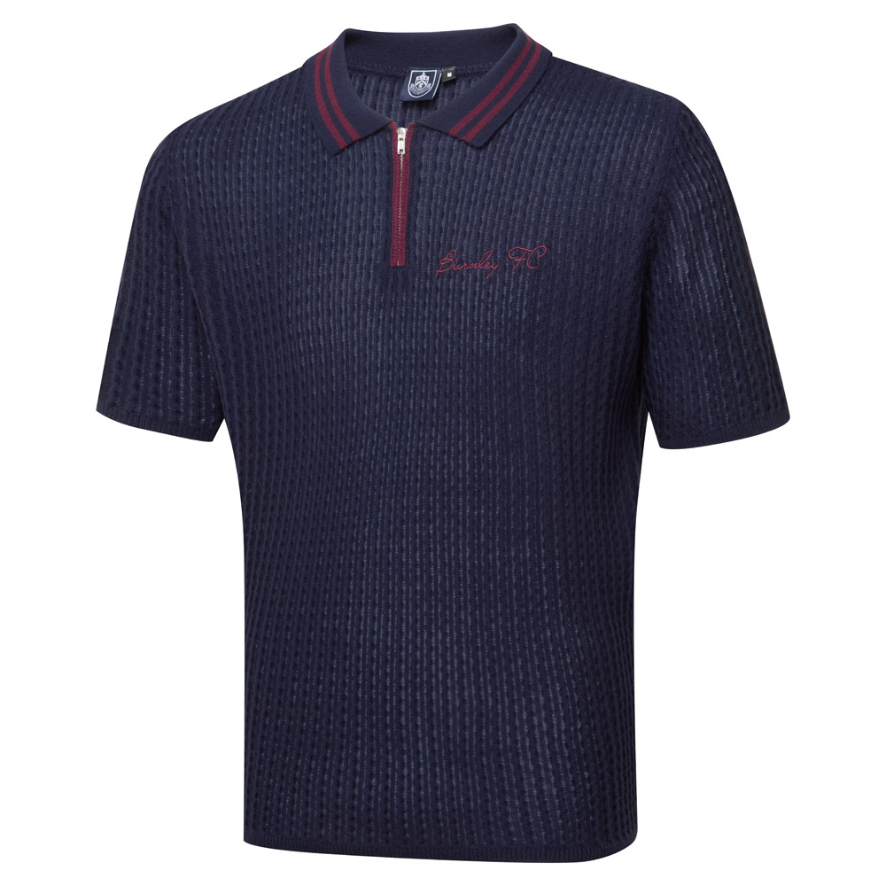 Burnley FC Cable Knit Zip Polo