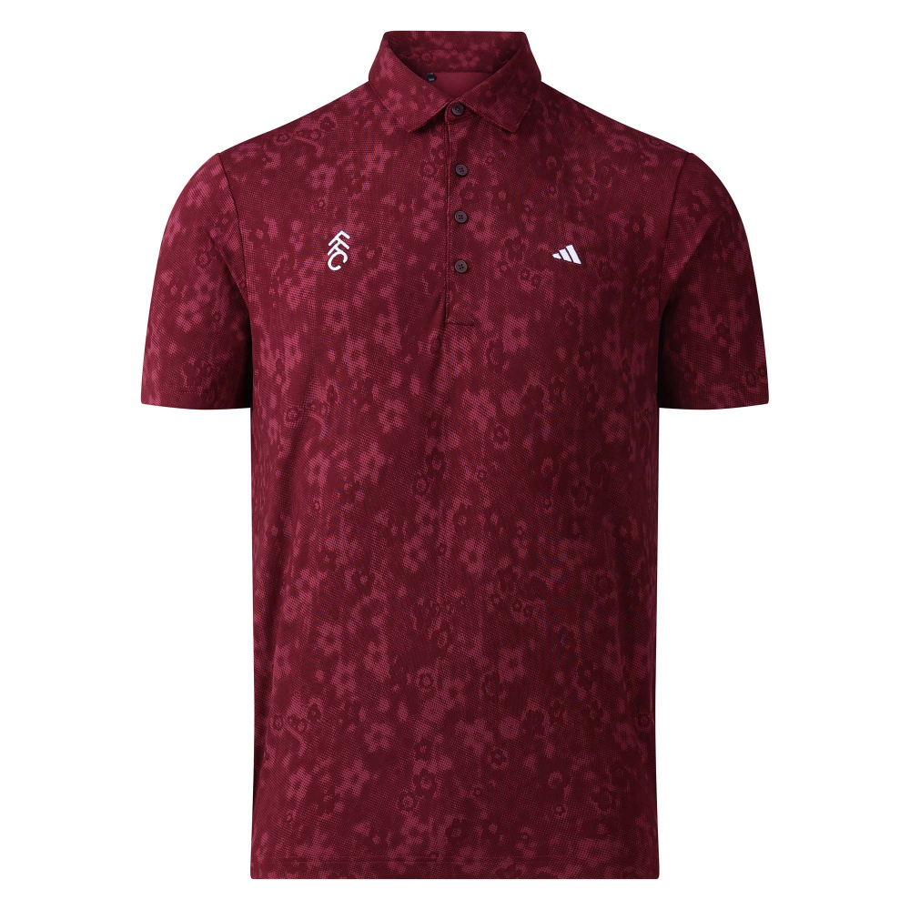 Fulham 26/27 Mens Golf Print Polo Maroon