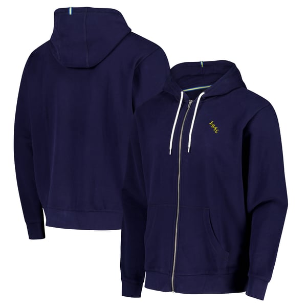 Leeds United Classics Zip Hoodie - Maritime Blue - Mens