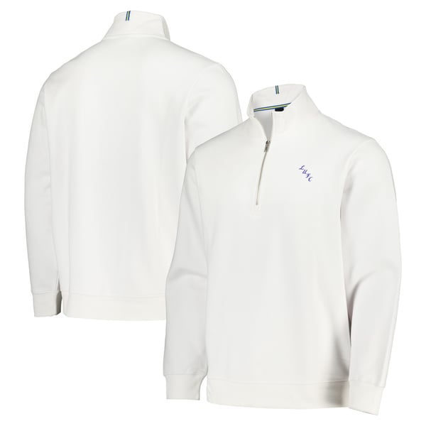 Свитшот с короткой молнией Leeds United Classics White (Mens)
