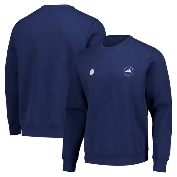 Leeds United adidas Golf Core Crew Sweater - Collegiate Navy