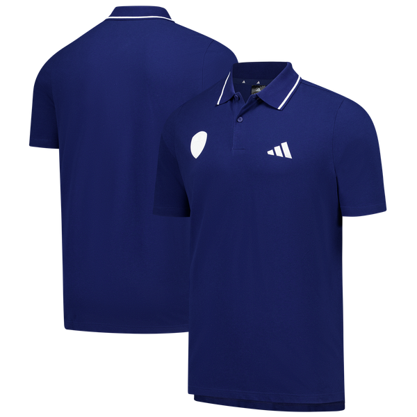 Leeds United adidas Pique Polo Shirt - Dark Blue
