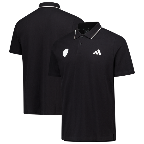 Leeds United adidas Pique Polo Shirt - Black