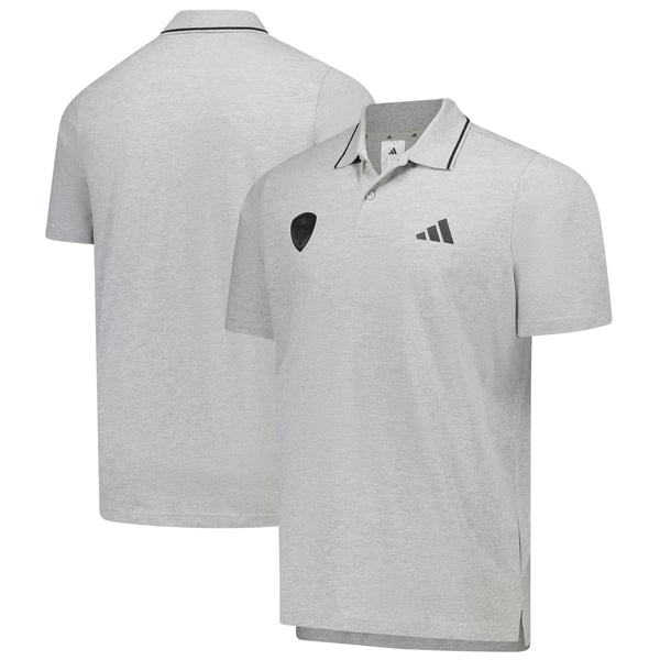 Leeds United adidas Pique Polo Shirt - Grey