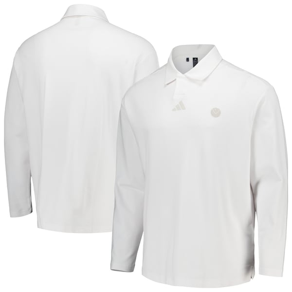 Leeds United adidas Golf Beyond The Course Polo - White - Long Sleeve