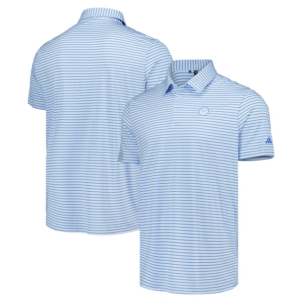 Футболка Leeds United adidas Golf Performance Two-Color Stripe Polo (голубой)