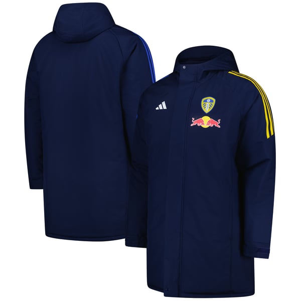 Leeds United adidas Training Stadium Parka Jacket - Navy