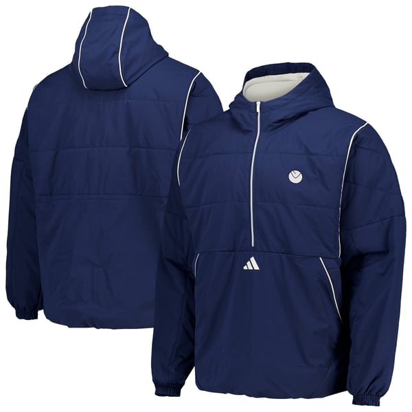 Leeds United adidas Golf Beyond The Course Half Zip Fill Jacket - Collegiate Navy