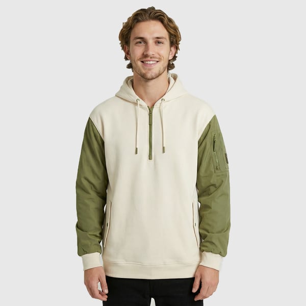 Sunderland Elements Hybrid Quarter Zip Hoodie - Classic Pewter - Mens