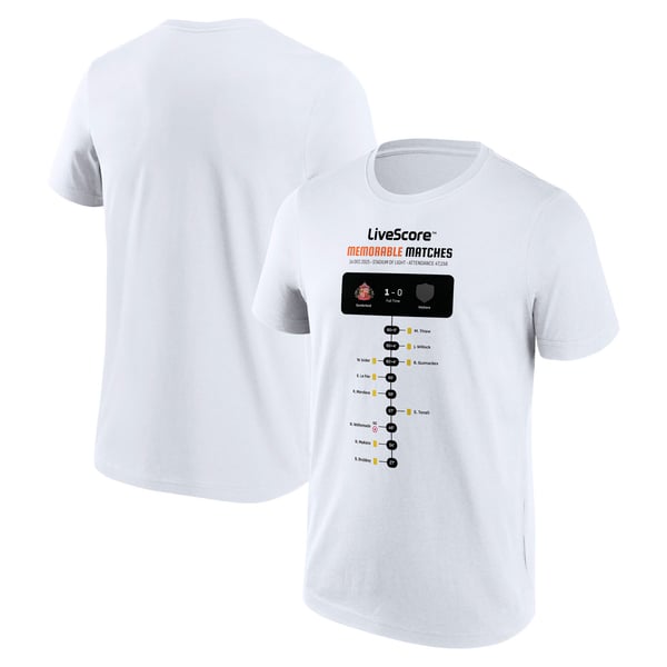 Футболка Sunderland Wear-Tyne Derby Scoreboard Graphic White (Mens)