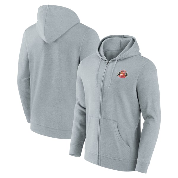 Sunderland Logo Full Zip Hoodie - Sports Grey - Mens