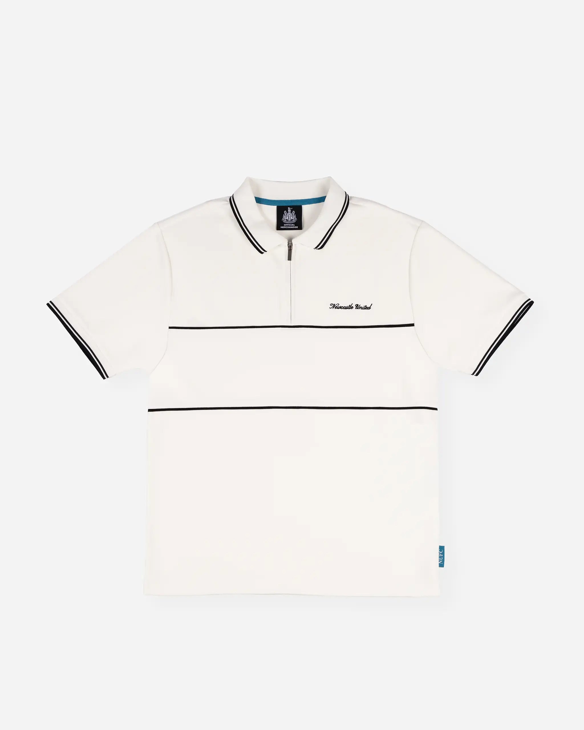 Newcastle United Men's White Polo Shirt with Panel Detailing