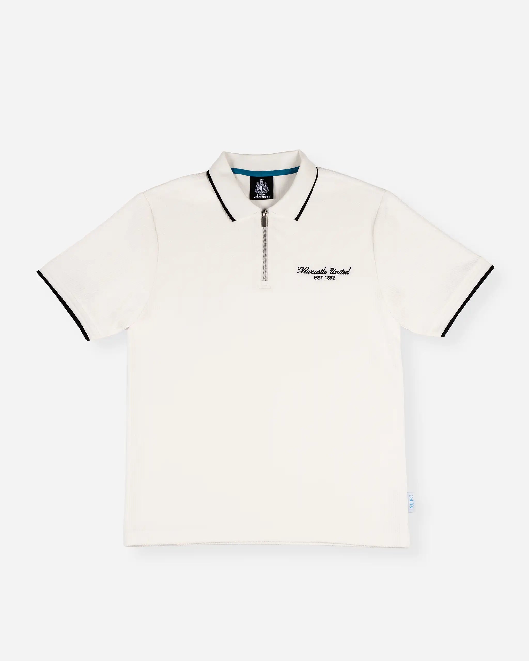 Newcastle United Men's White Textured Polo Shirt