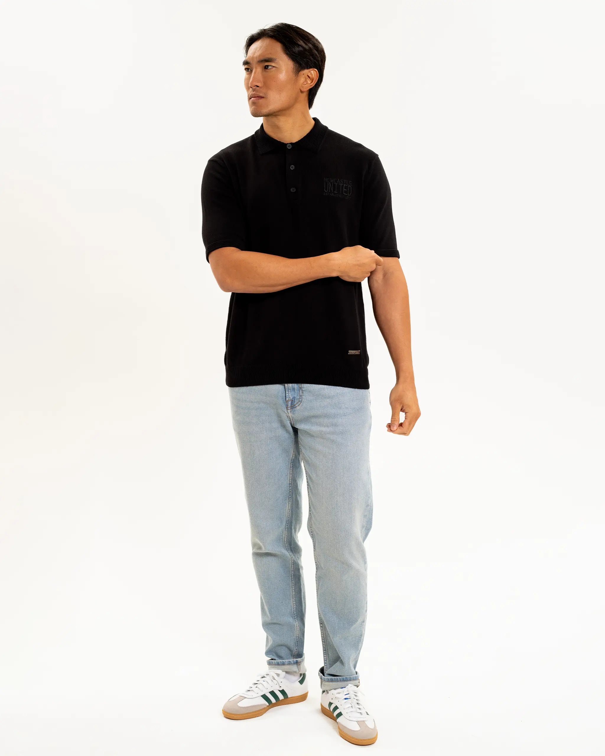 Мужская футболка Newcastle United Black V Neck Knitted Polo