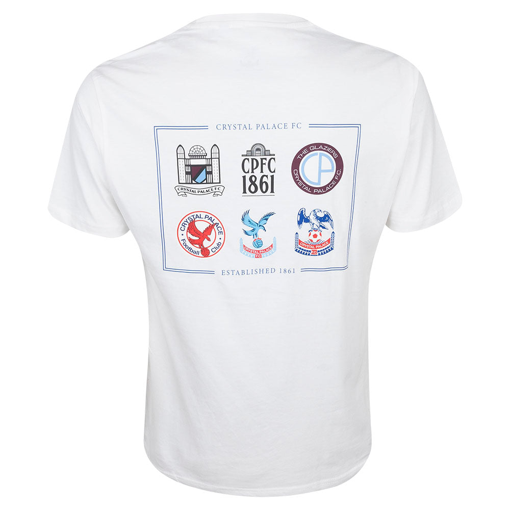 Crystal Palace Retro Crests T-Shirt White