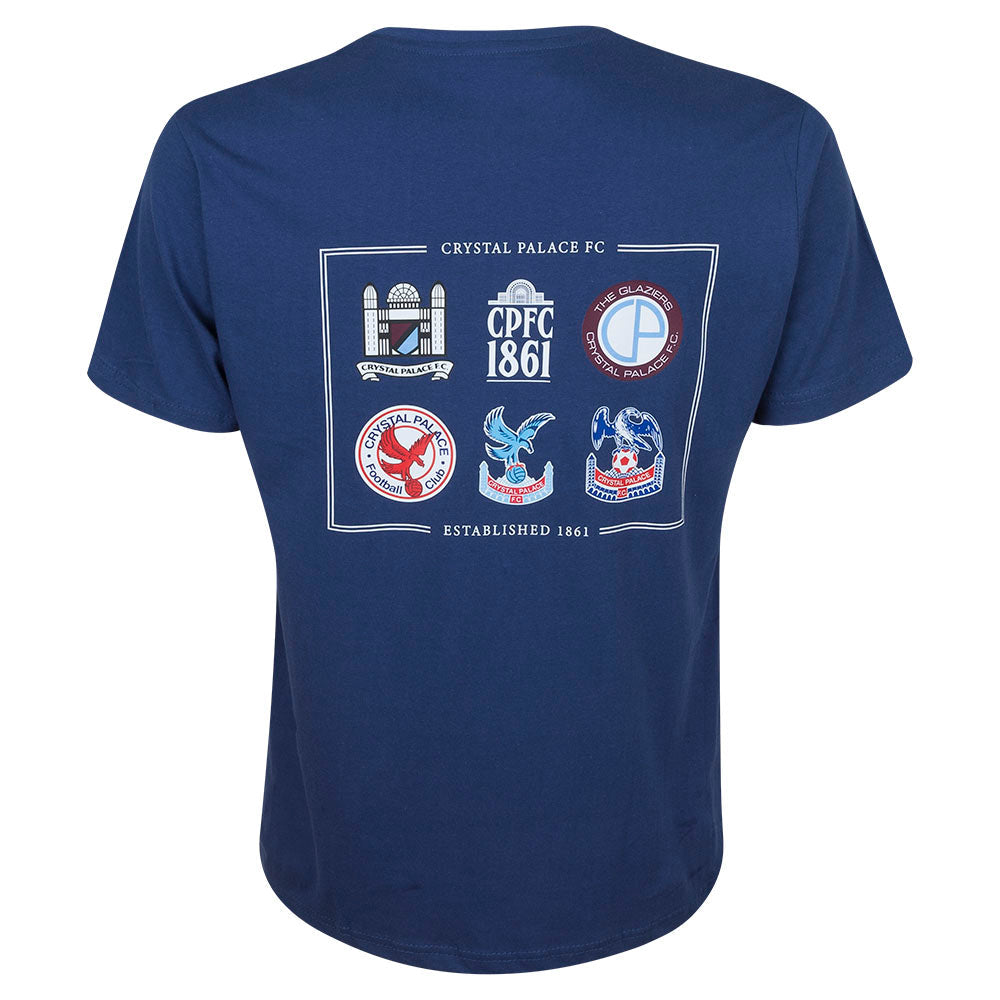 Crystal Palace Retro Crests T-Shirt Navy