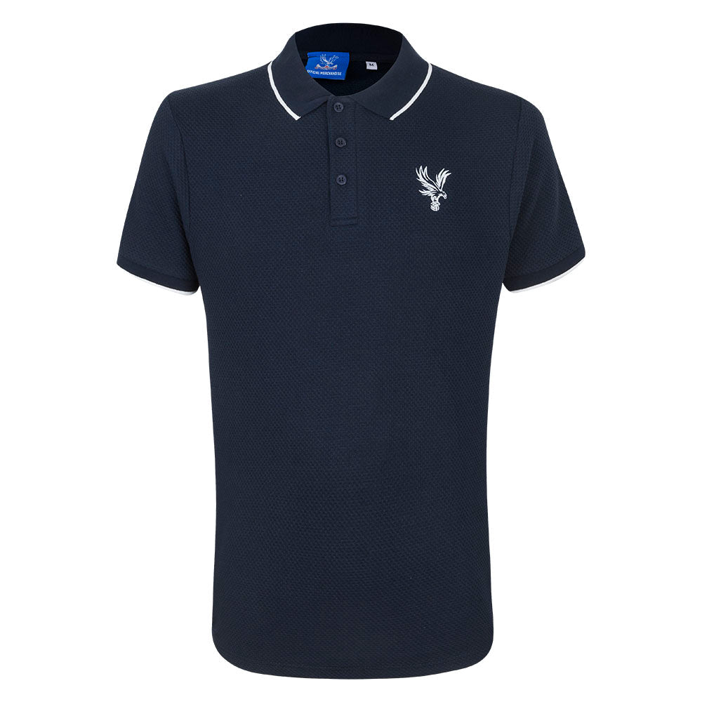 Crystal Palace Eagle Waffle Polo Shirt Navy