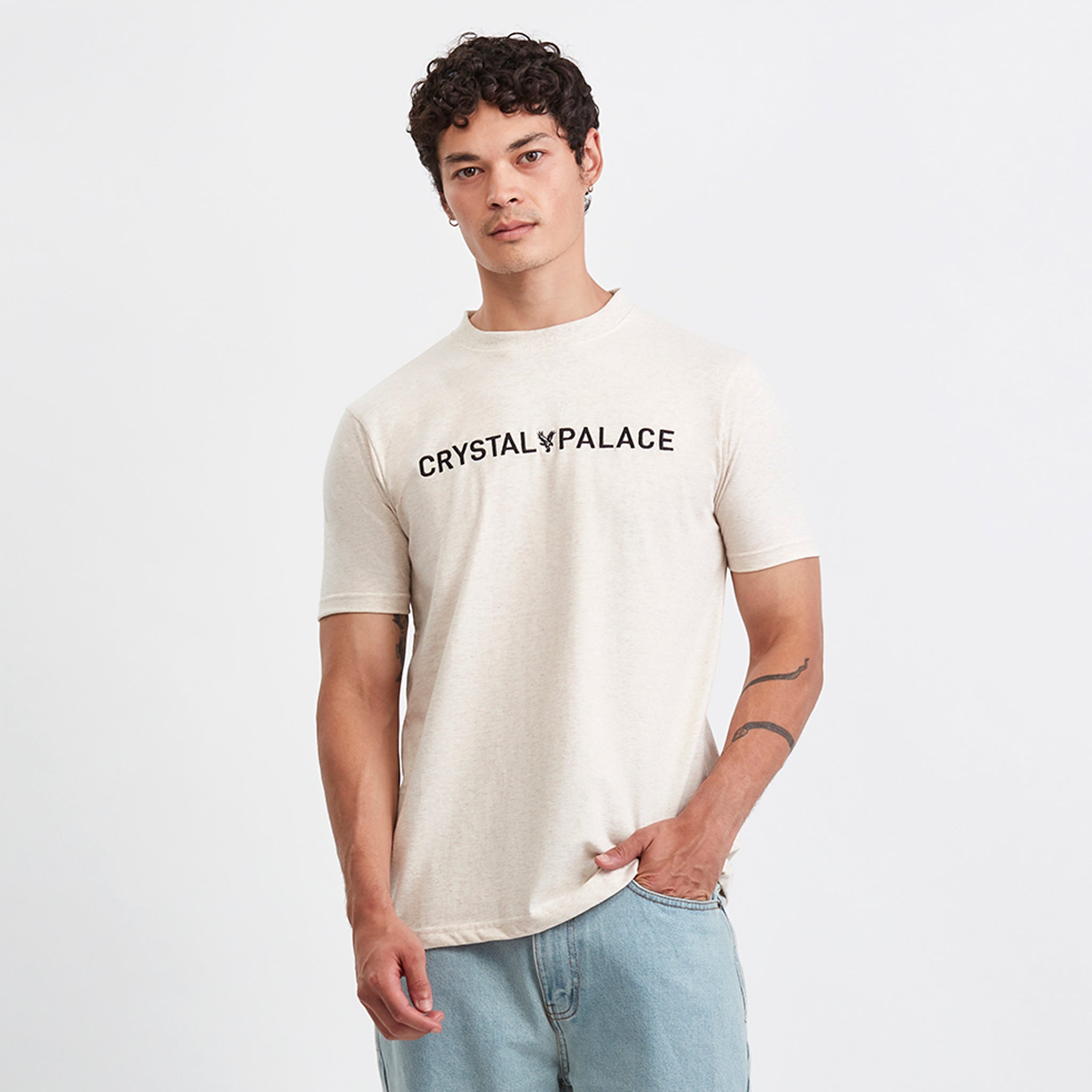 Crystal Palace Embroidered T-Shirt Oatmeal