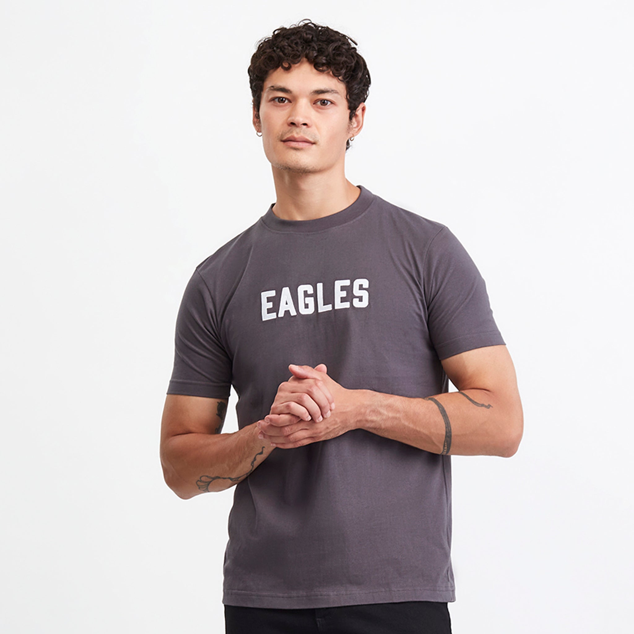 Crystal Palace Eagles Raised Print T-Shirt Charcoal