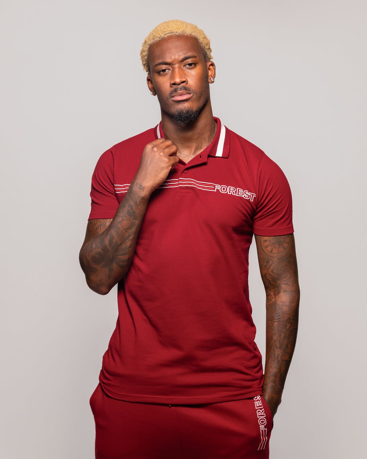 Поло Nottingham Forest NFFC Stripe Collection Red