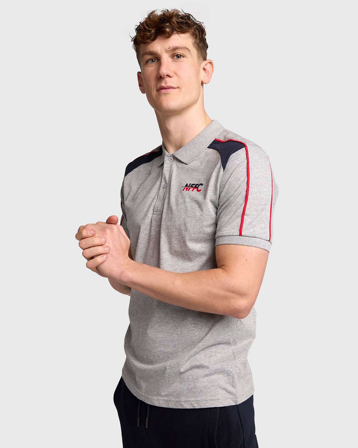Поло Nottingham Forest NFFC Grey Club Colours Shoulder Panel