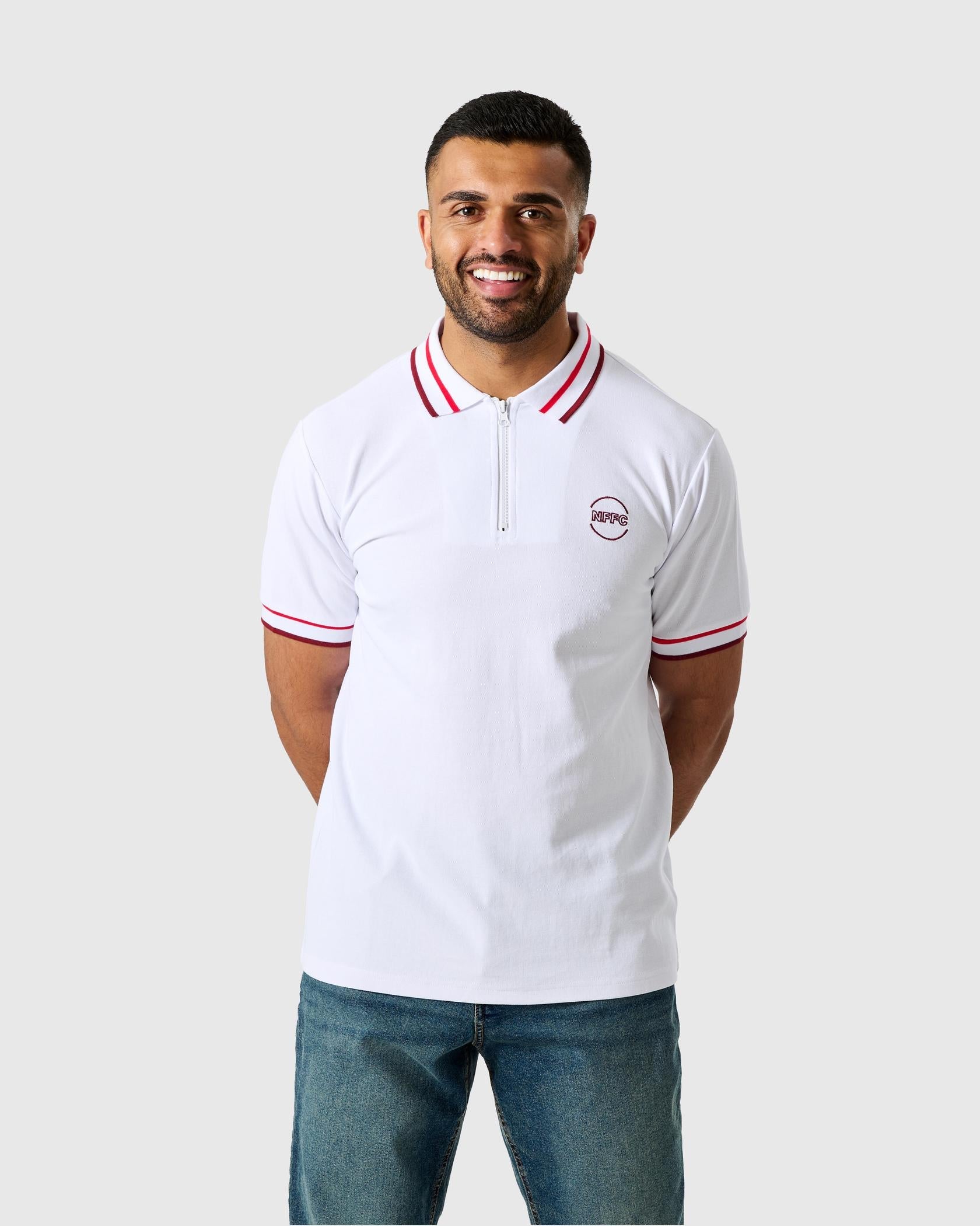Поло Nottingham Forest NFFC Old School White Zip