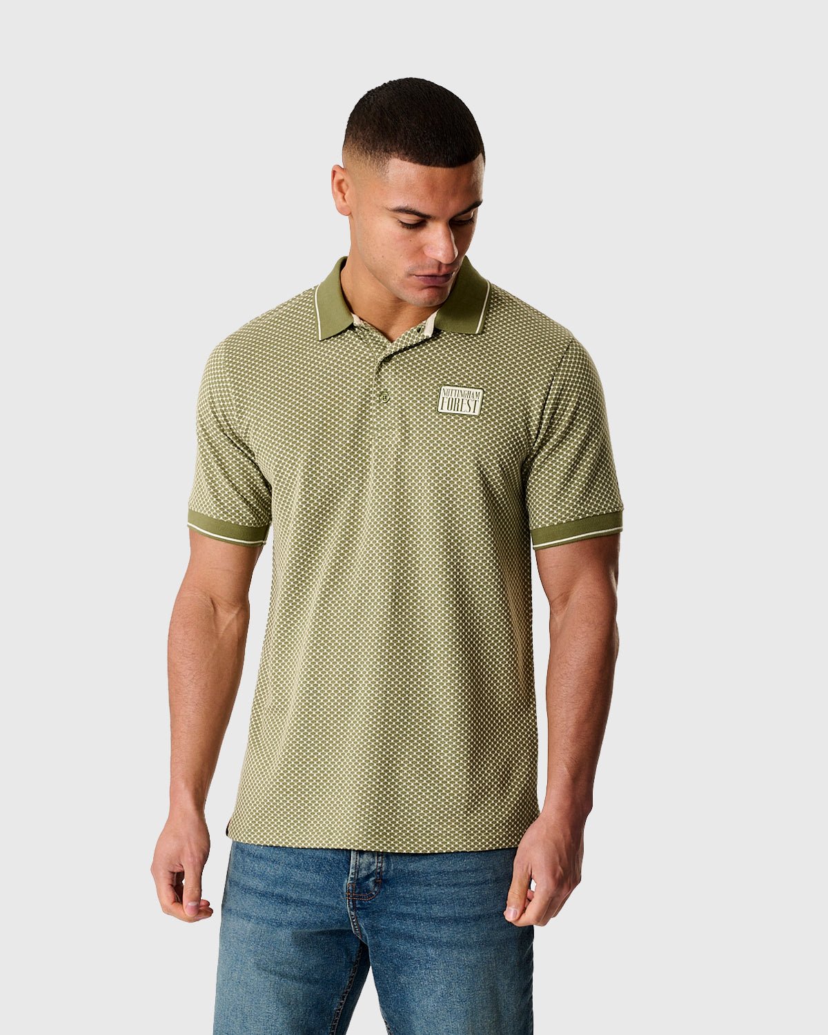 Поло Nottingham Forest NFFC Khaki Classic Jacquard