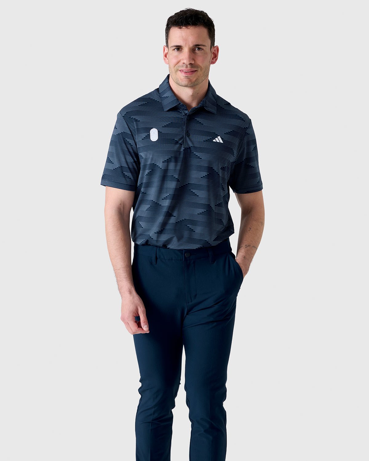 Футболка Nottingham Forest NFFC Adidas Golf Ultimate365 Speed Stripe Navy Polo