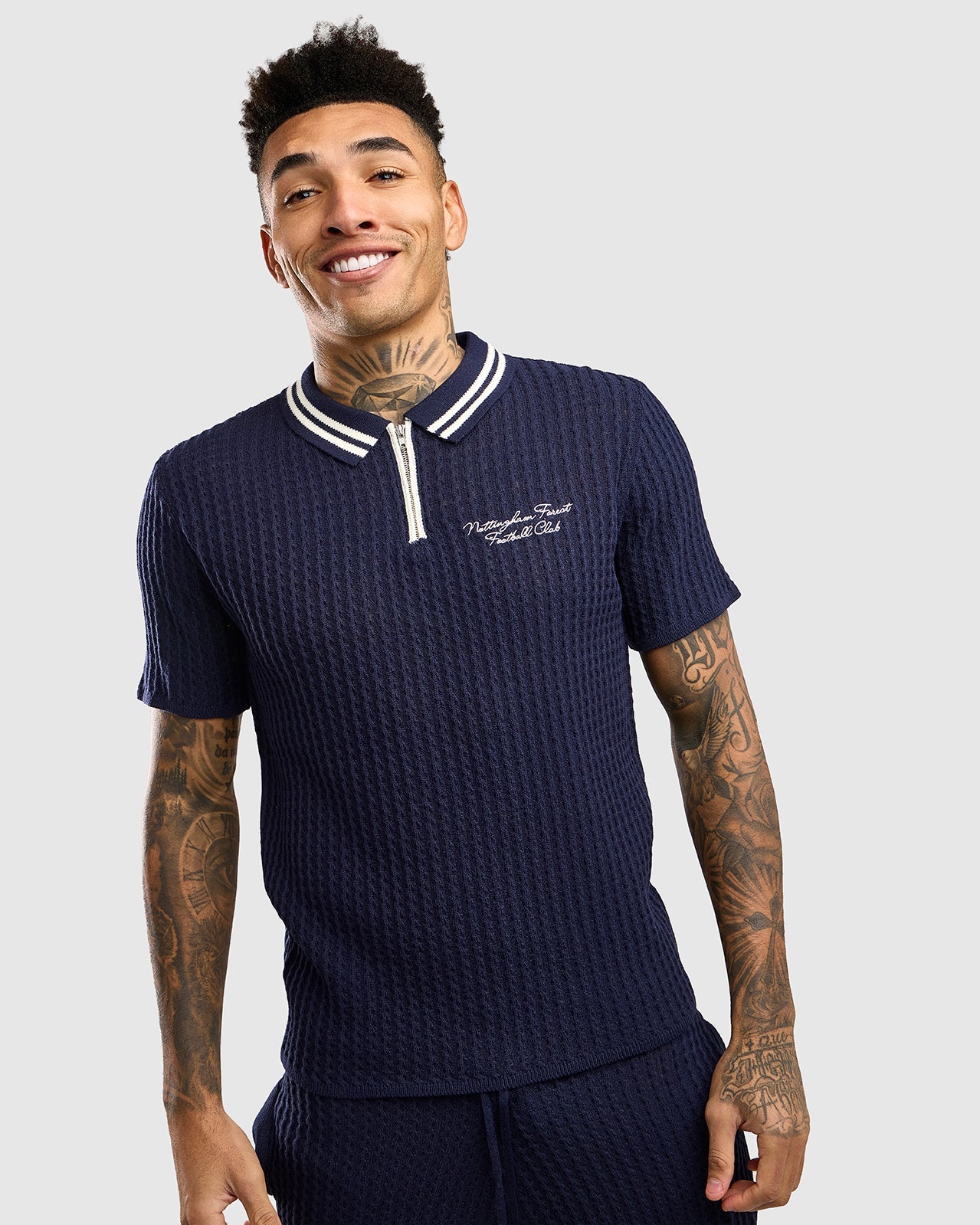 Поло Nottingham Forest NFFC Navy Cable Knit Zip