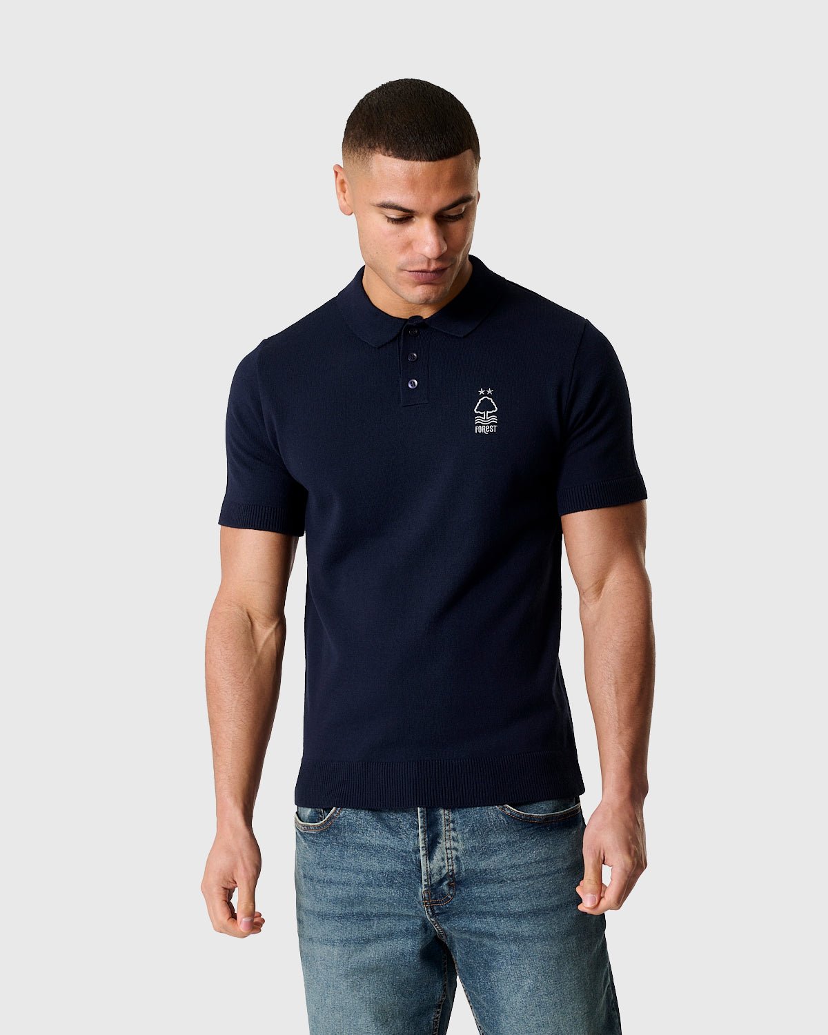 Поло Nottingham Forest NFFC Navy Essential Knit Short Sleeve