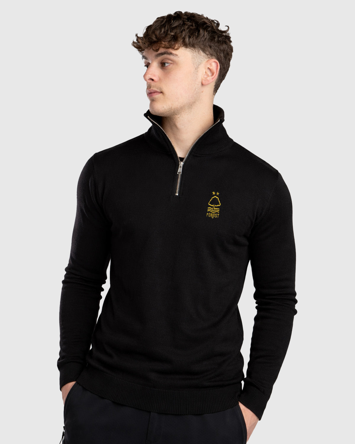 Nottingham Forest NFFC Black Essential Knit 1/4 Zip