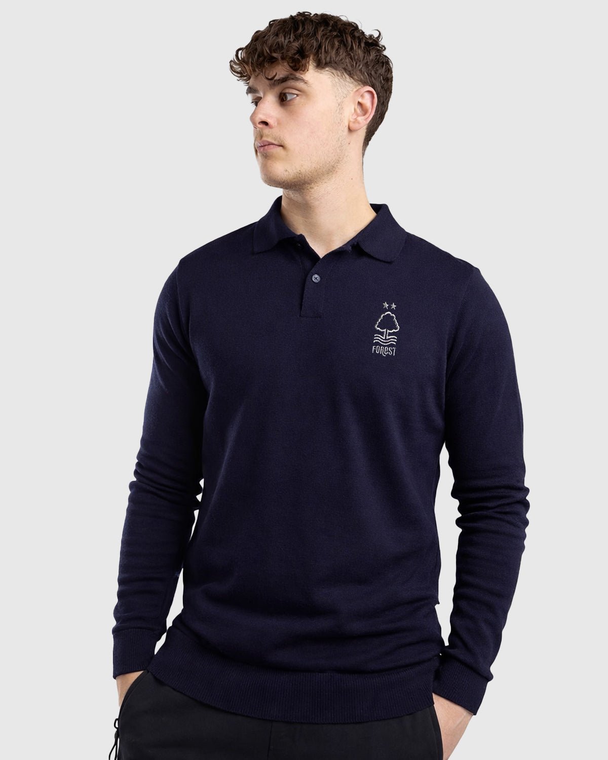 Поло Nottingham Forest NFFC Navy Essential Knit Longsleeve