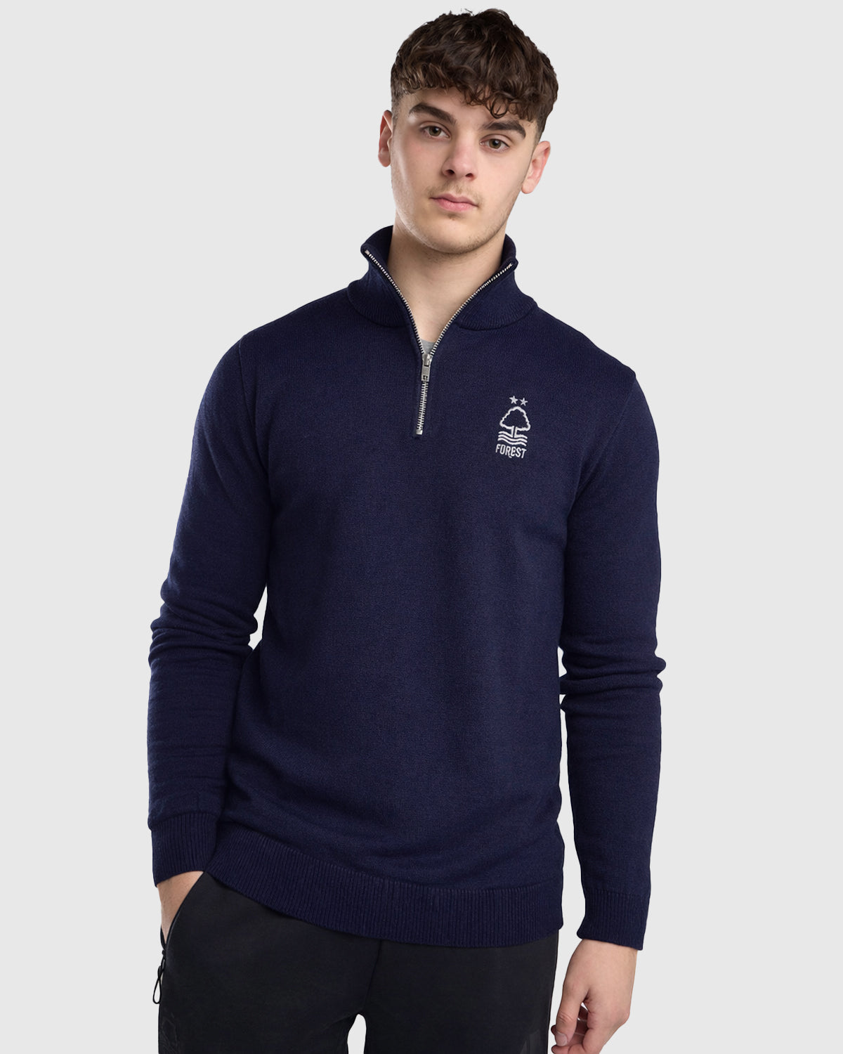 Nottingham Forest NFFC Navy Essential Knit 1/4 Zip