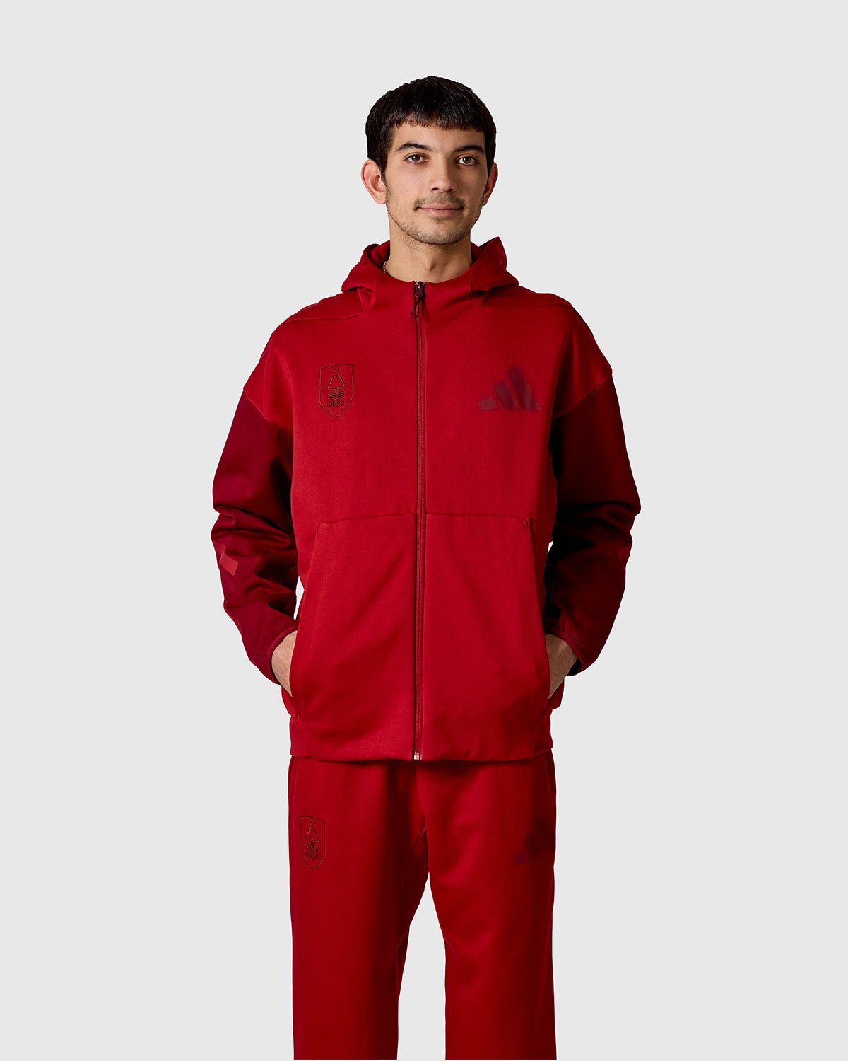 Худи на молнии Nottingham Forest NFFC adidas Maroon ZNE