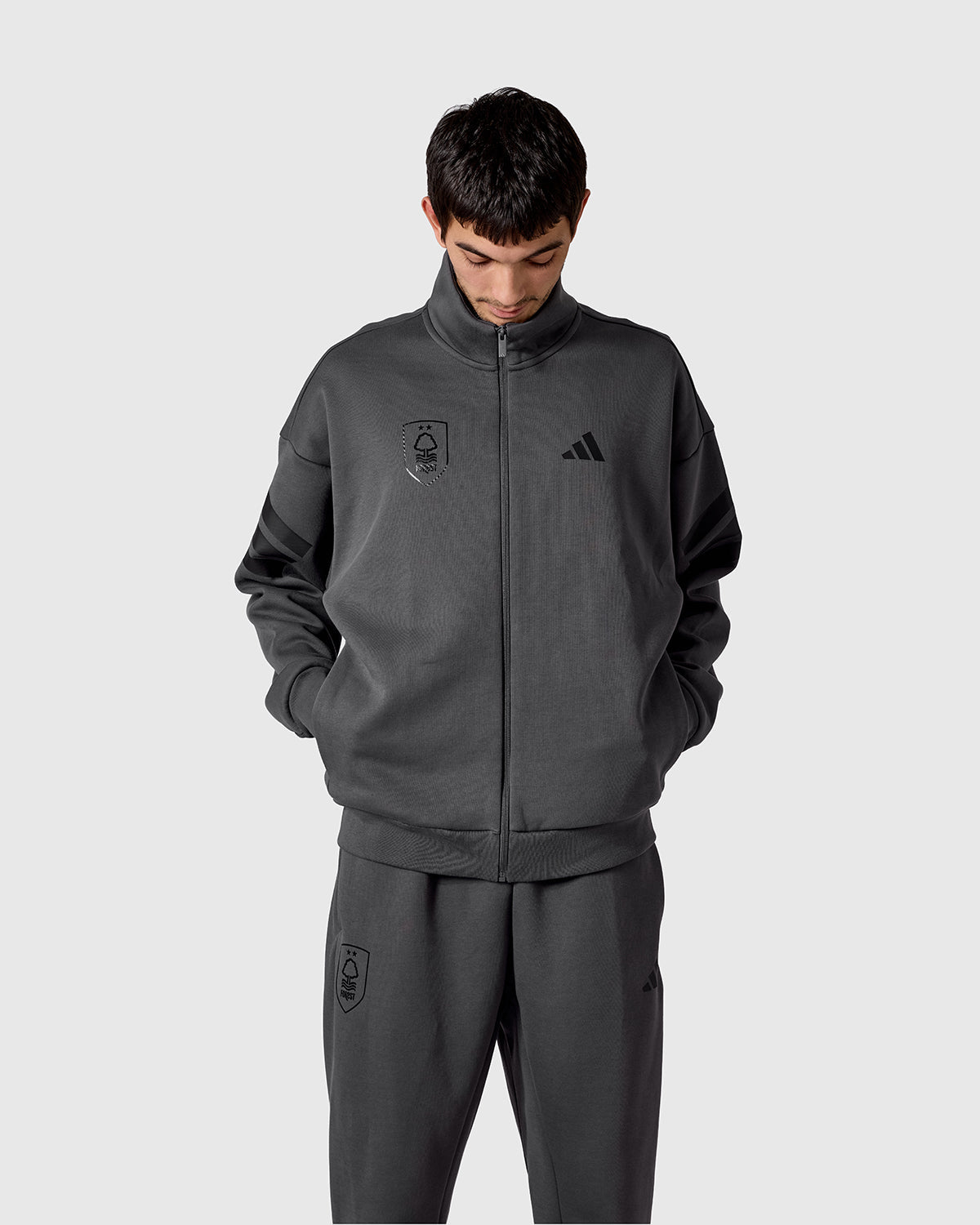 Олимпийка Nottingham Forest NFFC adidas Grey Future Icons 3-Stripe
