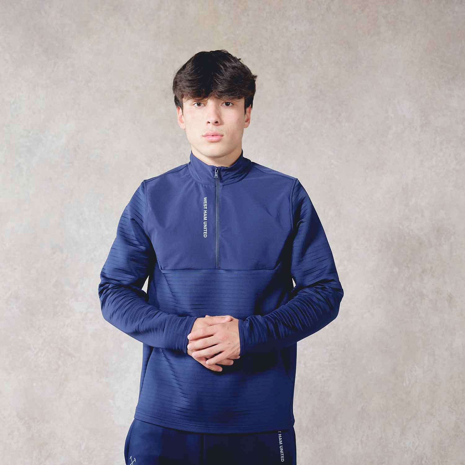Футболка West Ham United West Ham Navy Poly Quarter Zip